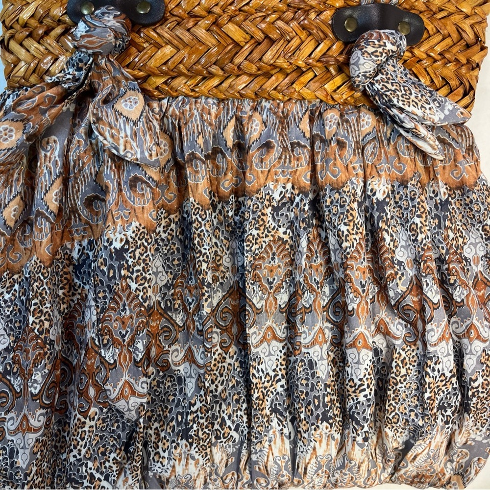 Cappelli straw and fabric shoulder bag. - Picture 7 of 16